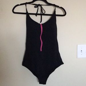 Black one piece bathing suit